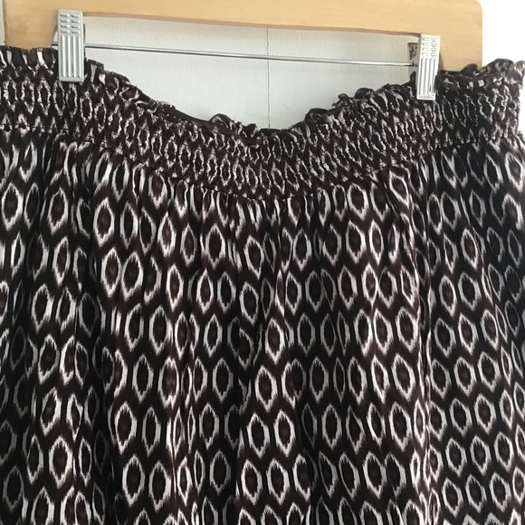 Boho Ikat bordered Print fully lined elasticized waist cotton maxi skirt size 2X - Picture 4 of 7